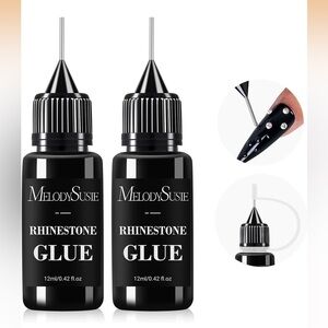 MelodySusie Rhinestone Glue Set 2 pcs 3D gel adhesive glue for charms manicured